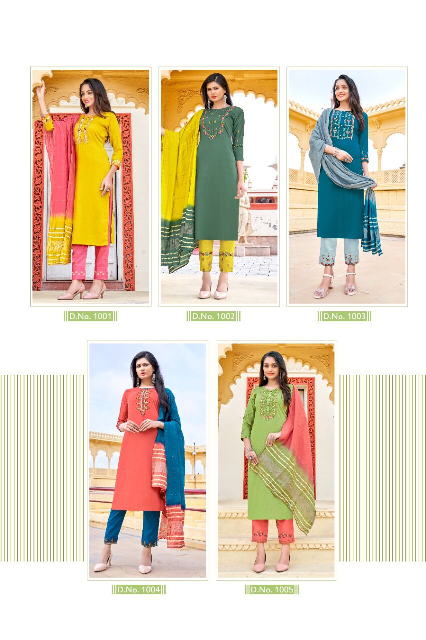 Krisha Kalavati Fancy Designer Ethnic Wear Kurti With Bottom And Dupatta Collection